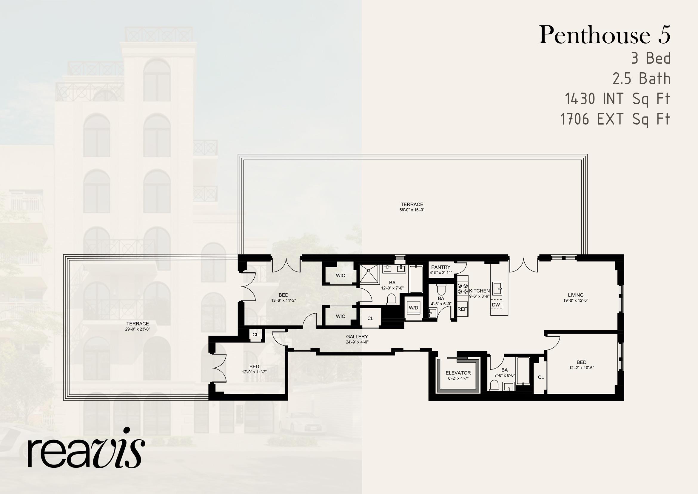 Floorplan for 1105 Cortelyou Road, PH-5