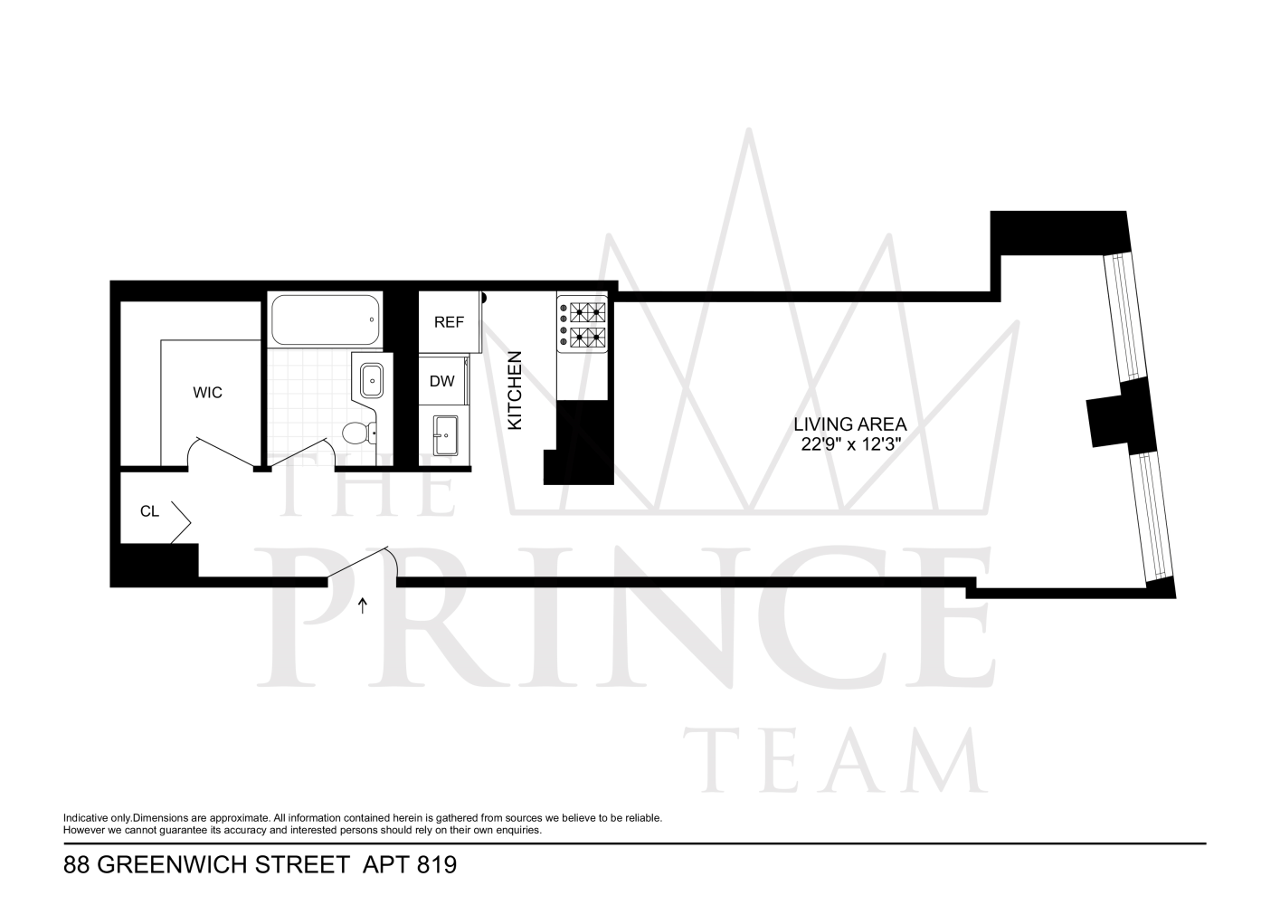 Floorplan for 88 Greenwich Street, 819