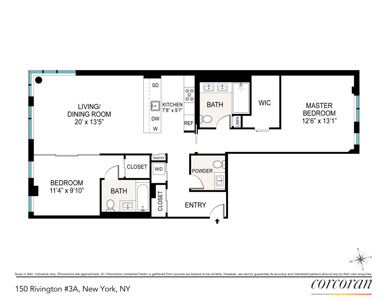 Floorplan for 150 Rivington Street, 3A