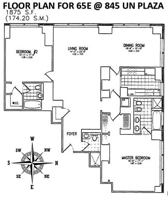 Floorplan for 845 United Nations Plaza, 65E