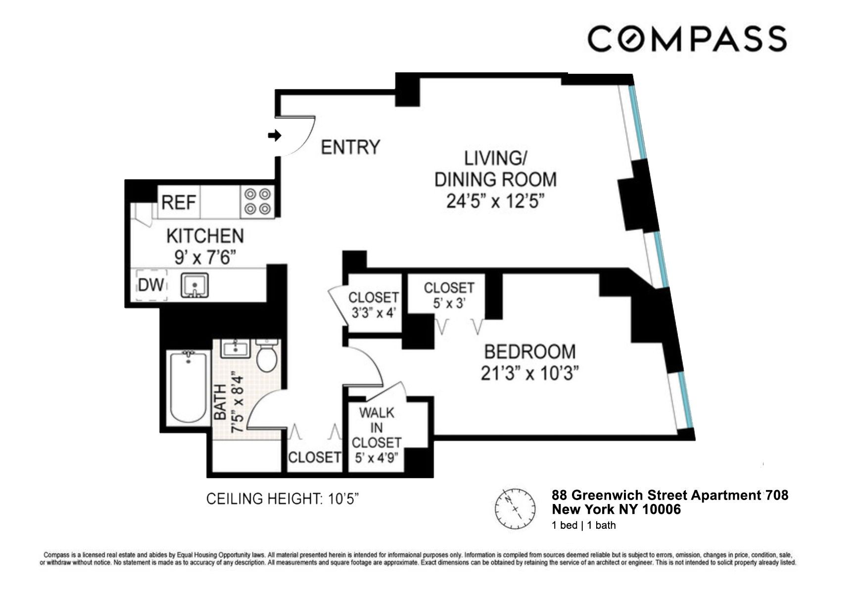 Floorplan for 88 Greenwich Street, 708