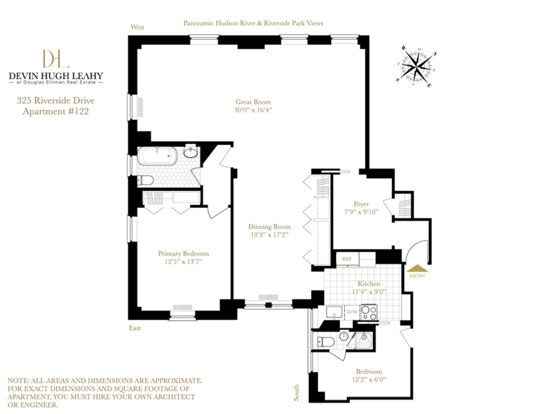 Floorplan for 325 Riverside Drive, 122