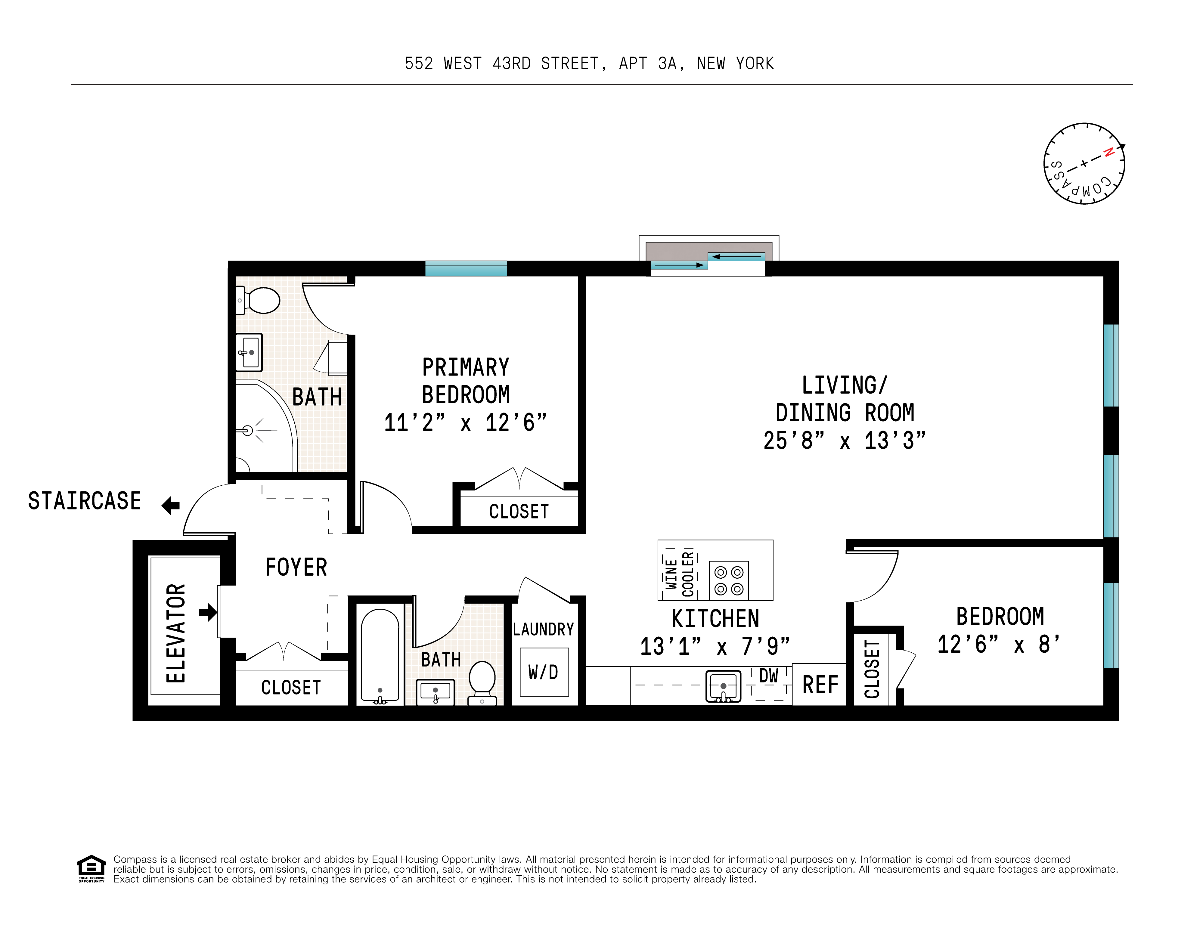 Floorplan for 552 West 43rd Street, 3A