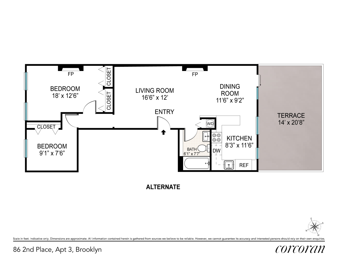 Floorplan for 86 2nd Place, 3