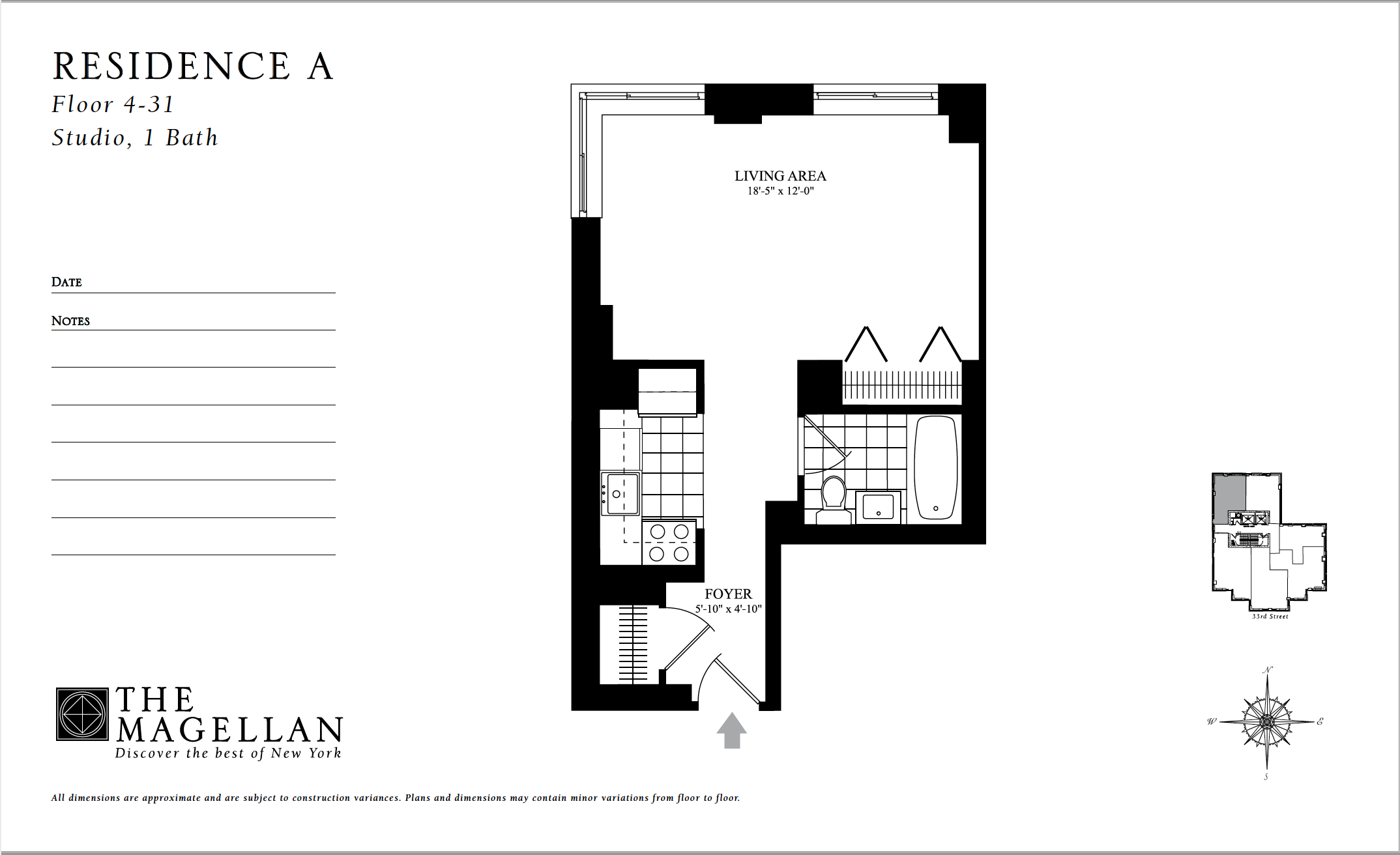 Floorplan for 35 West 33rd Street, 34A