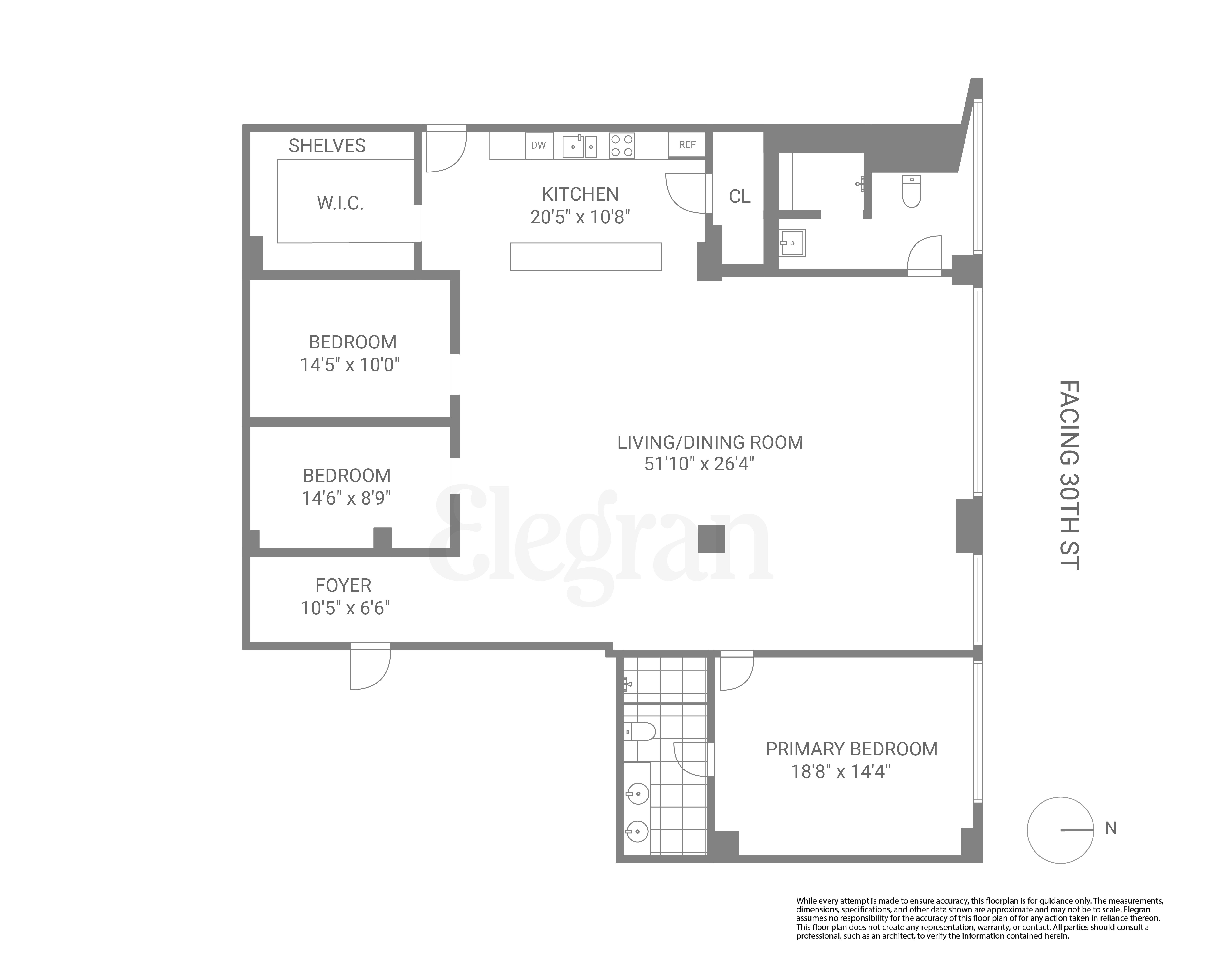 Floorplan for 208 West 30th Street, 201