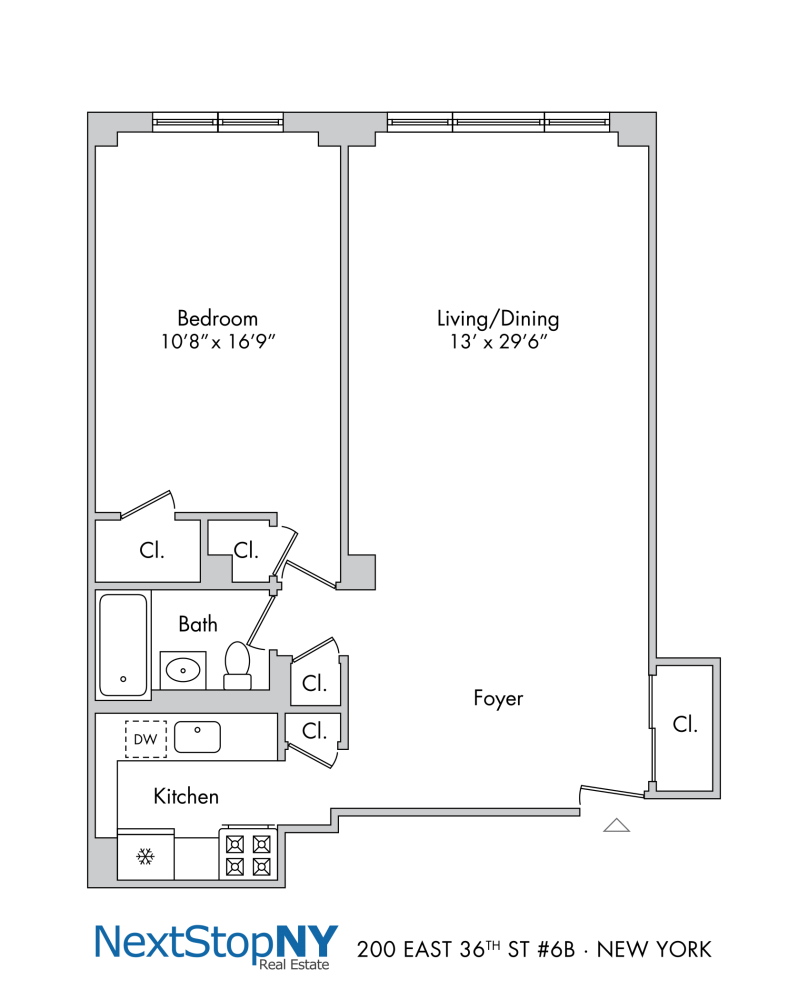 Floorplan for 200 East 36th Street, 6B