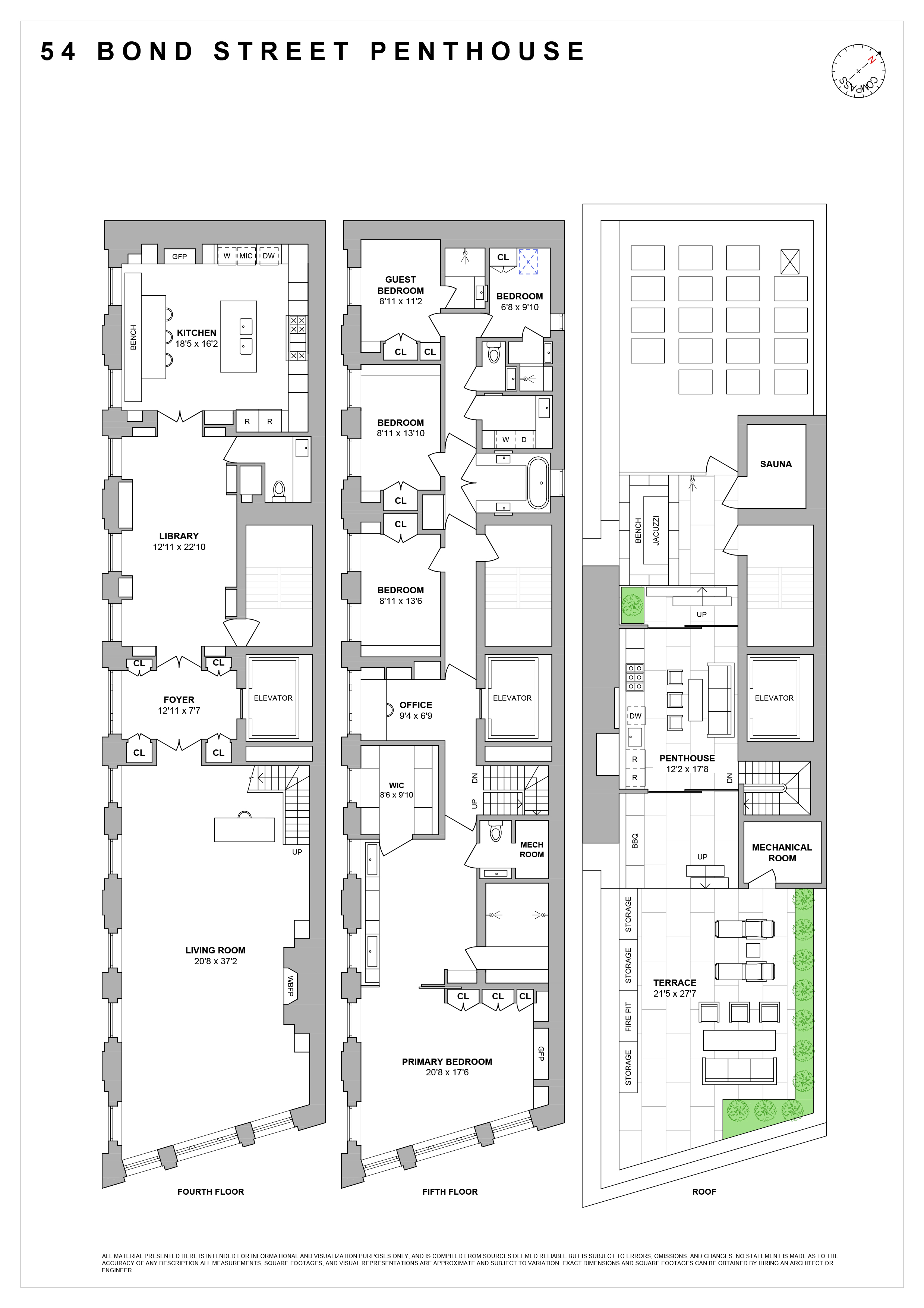 Floorplan for 54 Bond Street, PH