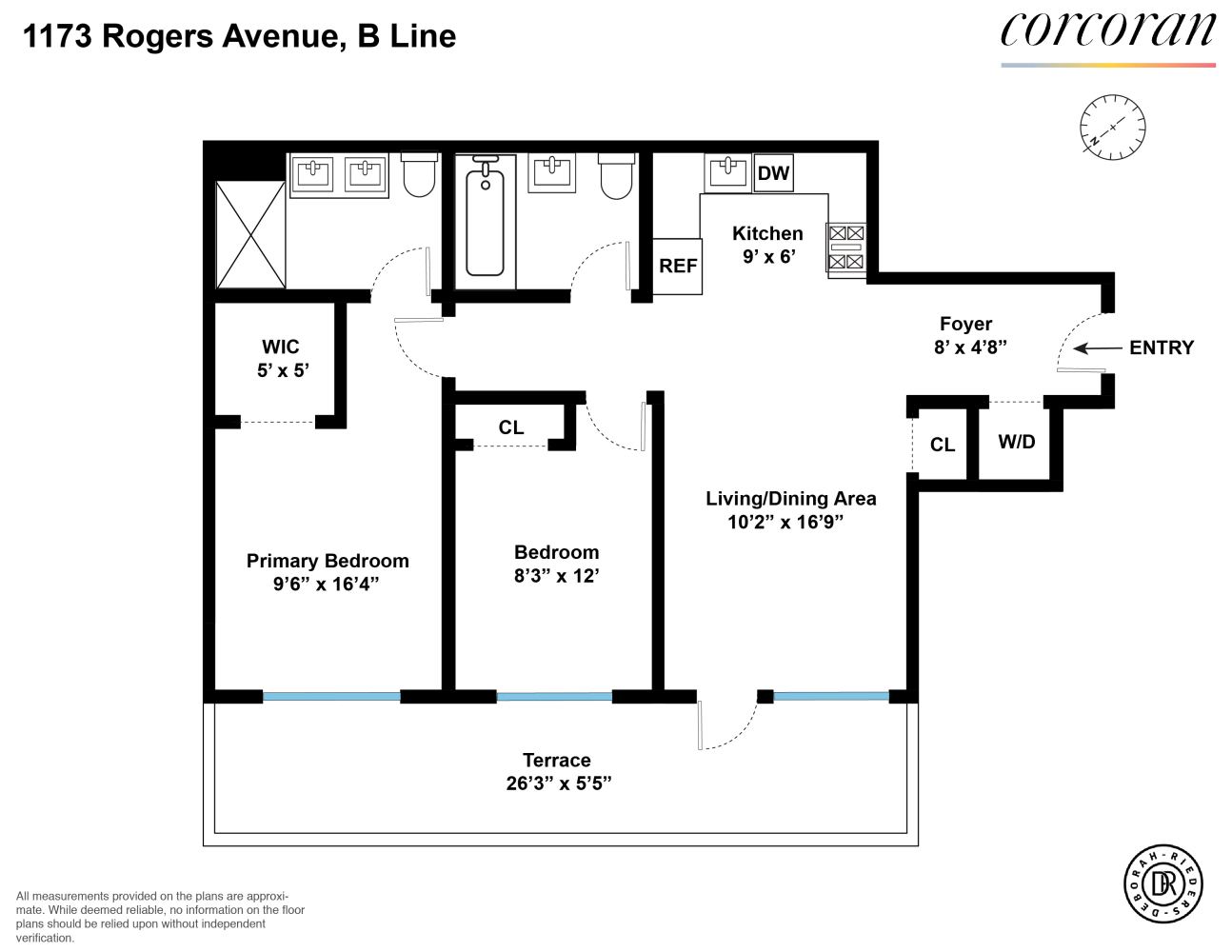 Floorplan for 1173 Rogers Avenue, 5B