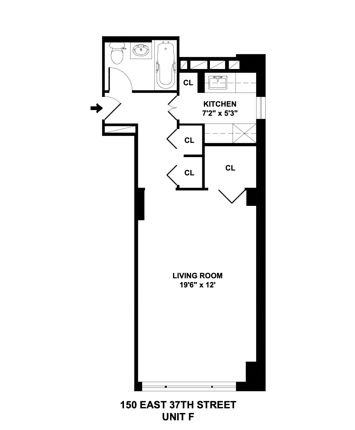 Floorplan for 150 East 37th Street, 2F