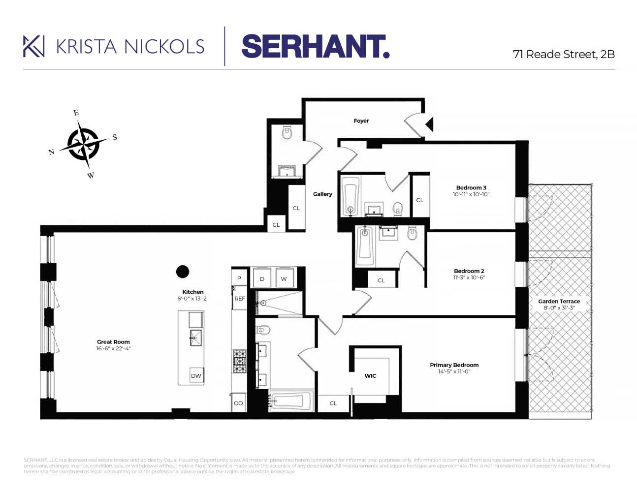 Floorplan for 71 Reade Street, 2B