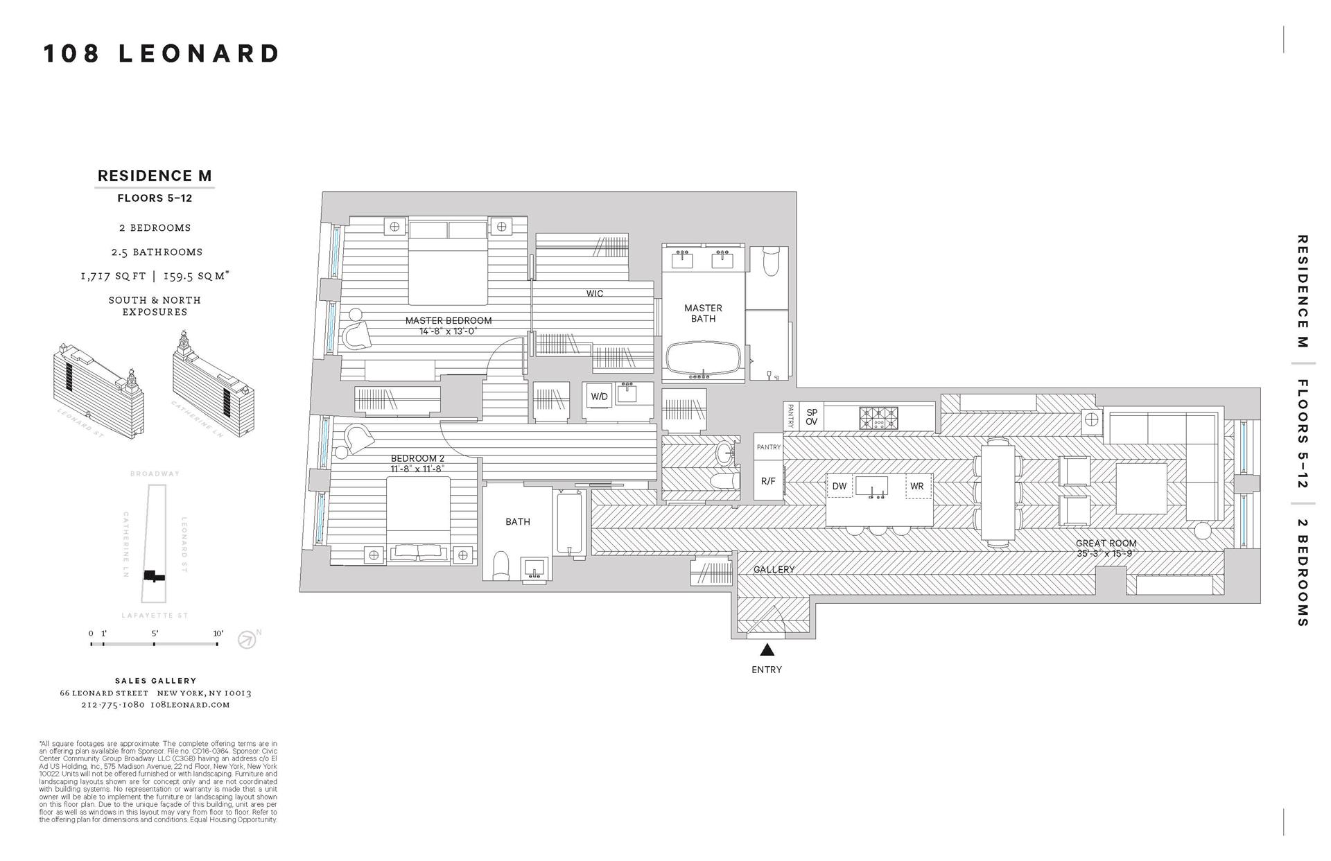 Floorplan for 108 Leonard Street, 12M