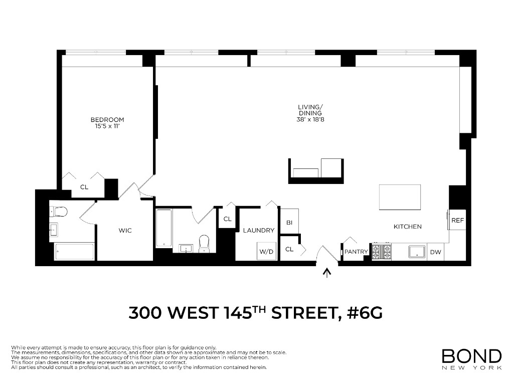 Floorplan for 300 West 145th Street, 6G