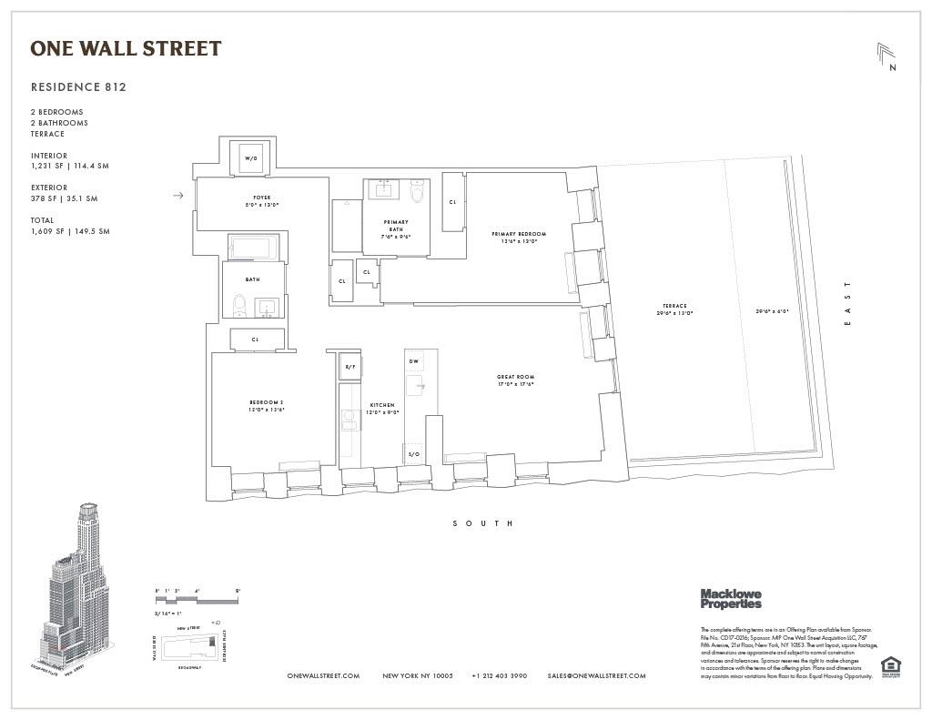 Floorplan for 1 Wall Street, 812