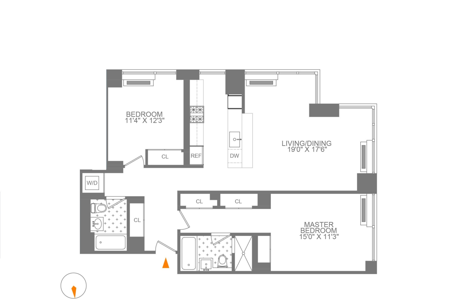 Floorplan for 415 Main Street, 14F