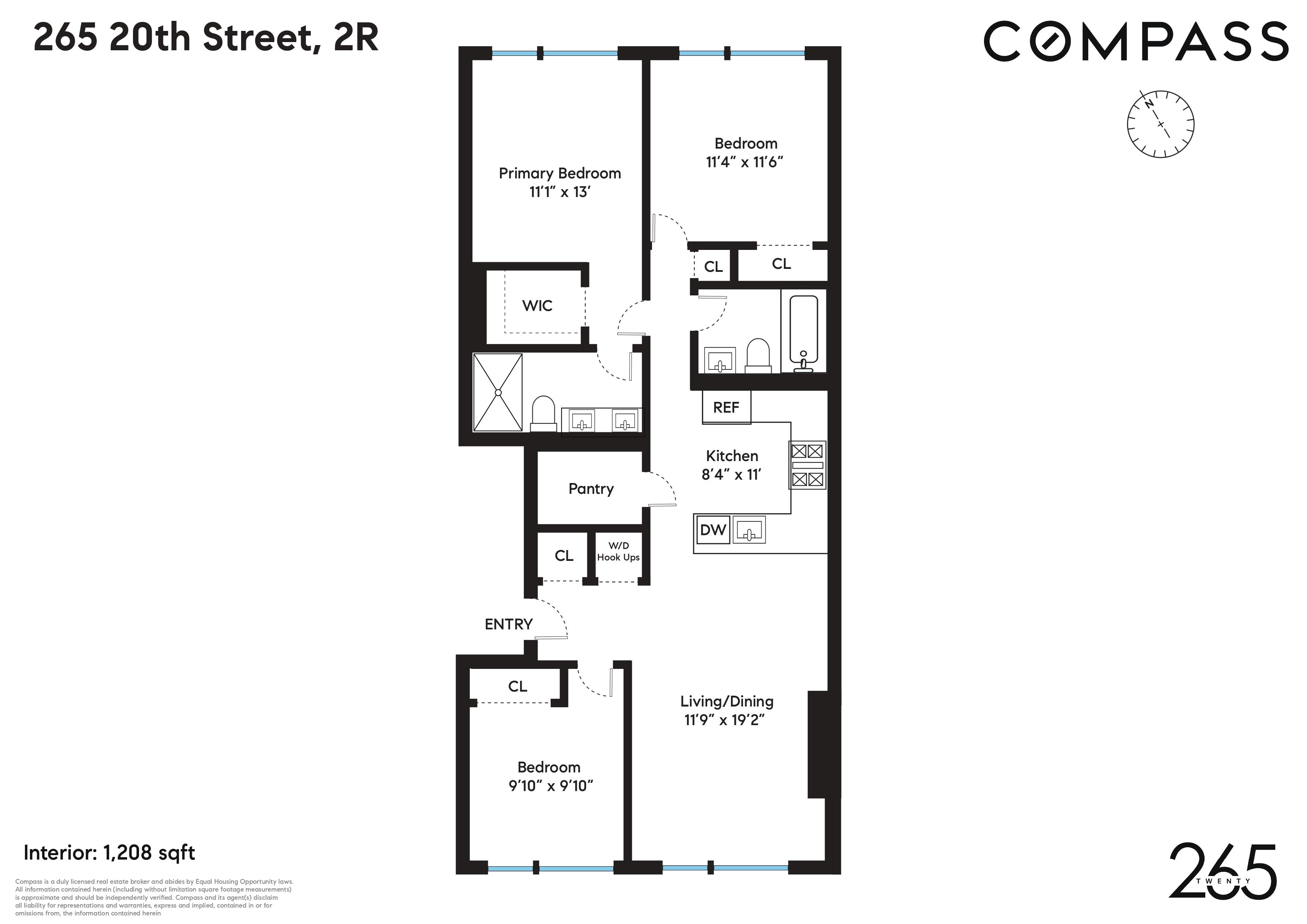 Floorplan for 265 20th Street, 2R