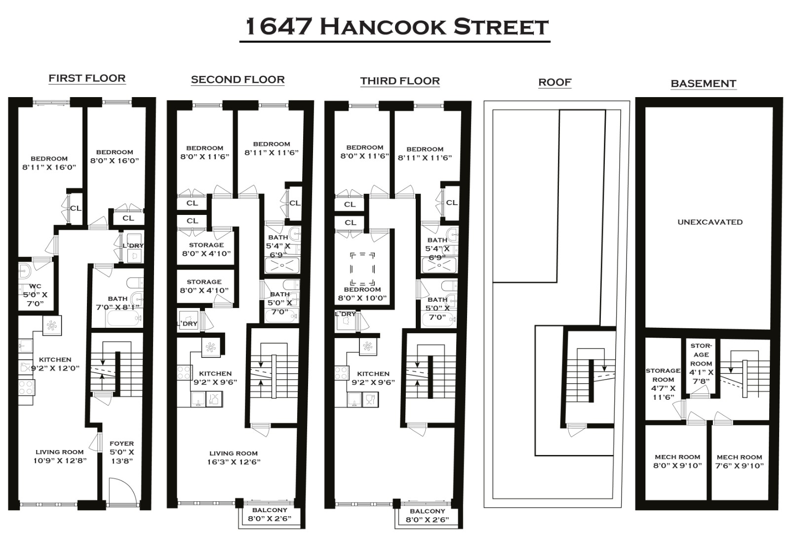 Floorplan for 1647 Hancock Street