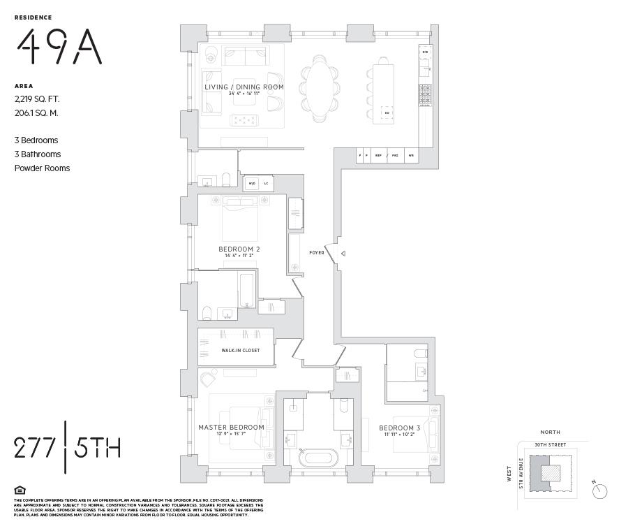 Floorplan for 277 5th Avenue, 49-A