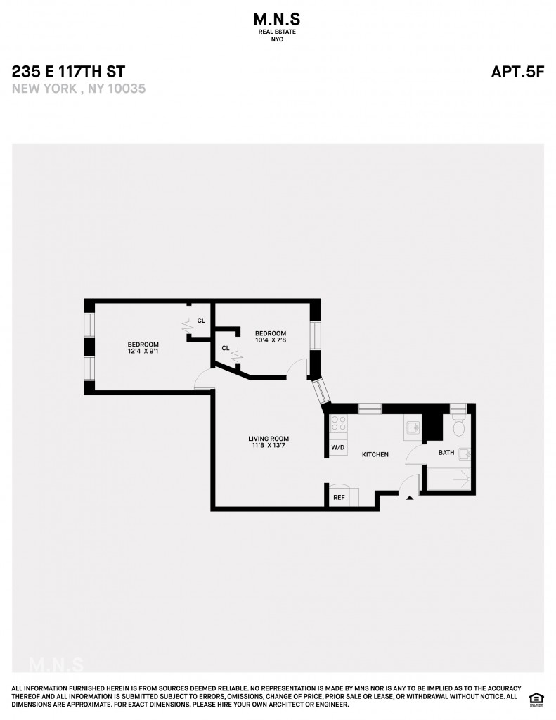 Floorplan for 235 East 117th Street, 4-F