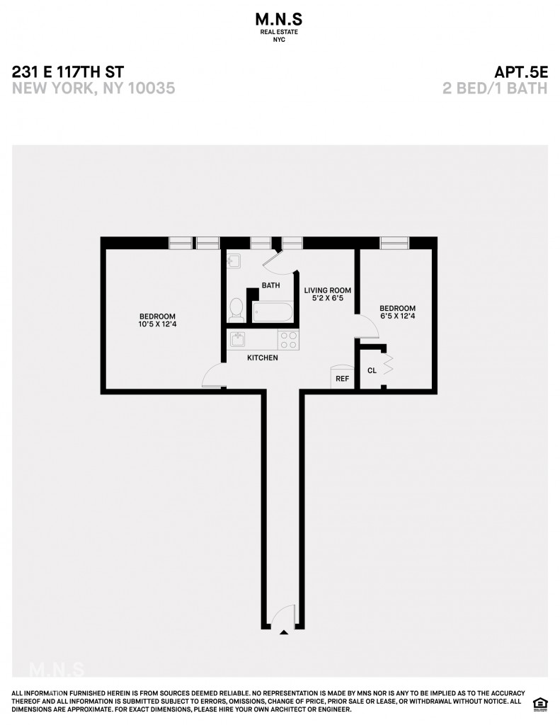 Floorplan for 231 East 117th Street, 5-E