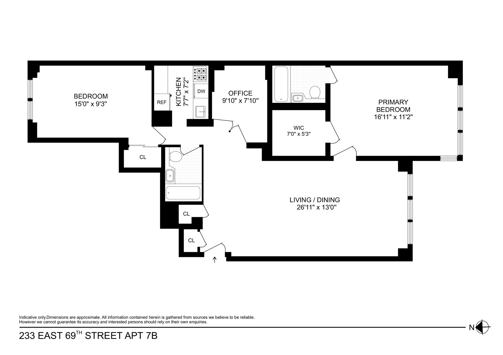 Floorplan for 233 East 69th Street, 7B