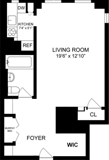 Floorplan for 350 West 57th Street, 15C