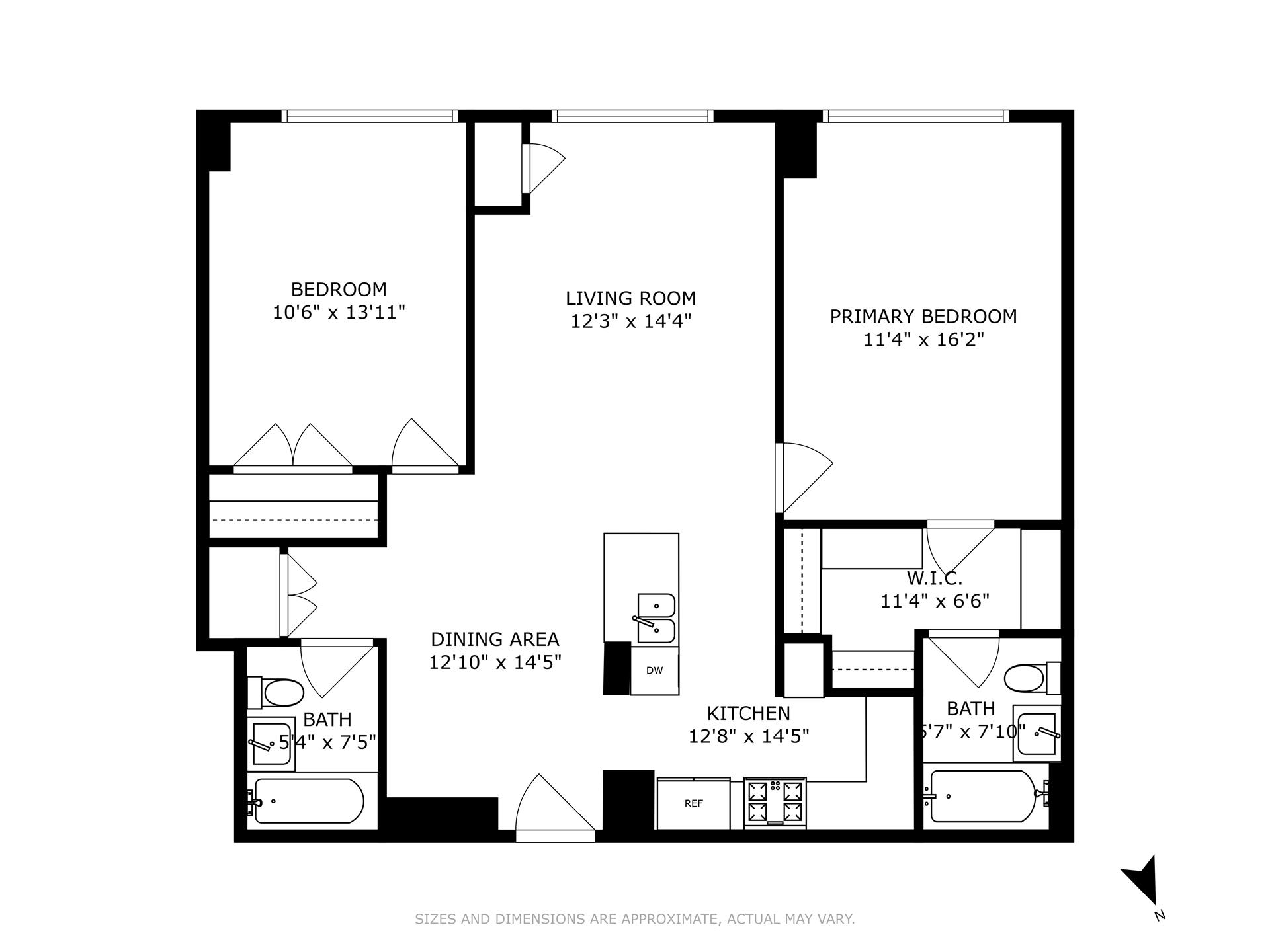 Floorplan for 1400 5th Avenue, 6K