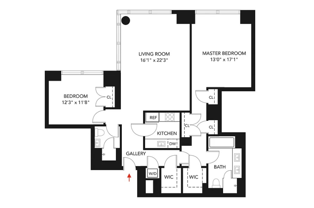 Floorplan for 230 West 56th Street, 50B