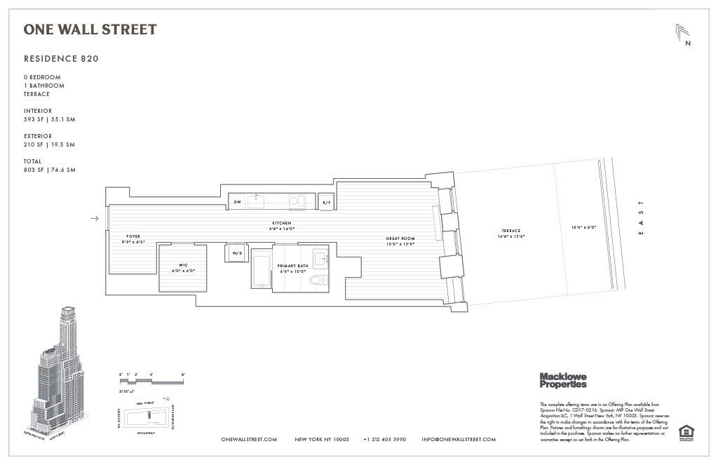 Floorplan for 1 Wall Street, 820