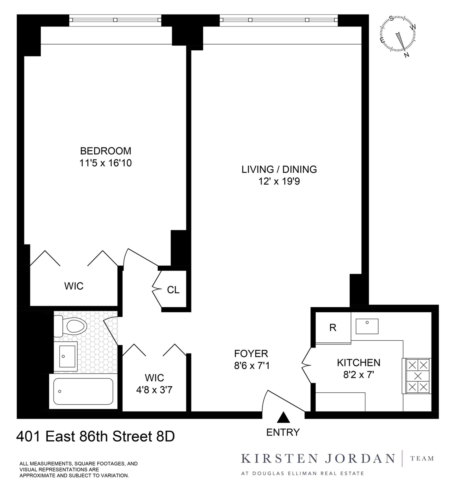 Floorplan for 401 East 86th Street, 8D