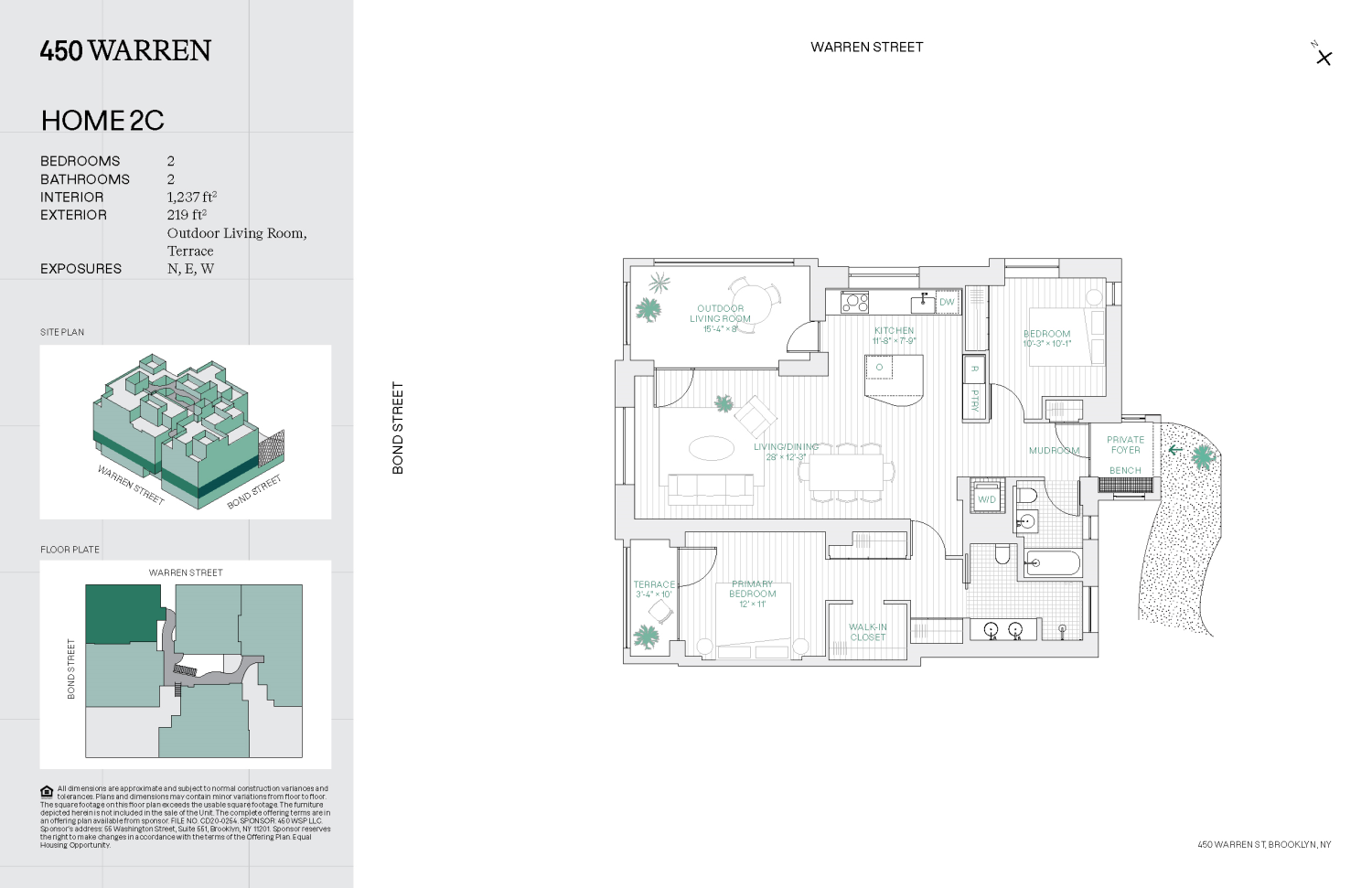 Floorplan for 450 Warren Street, 2C