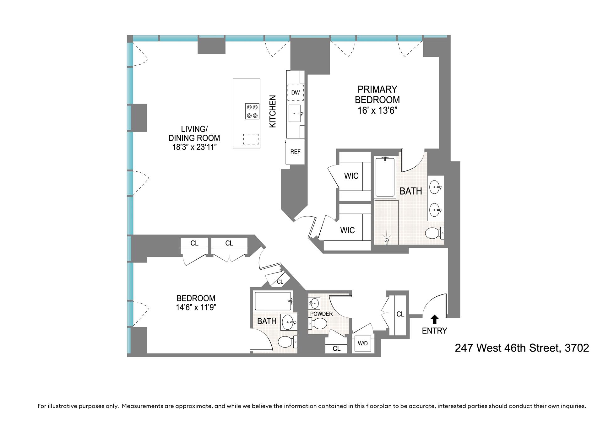 Floorplan for 247 West 46th Street, 3702