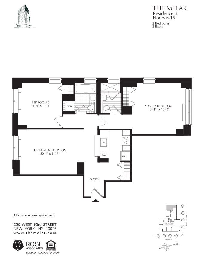 Floorplan for 250 West 93rd Street, 14-B