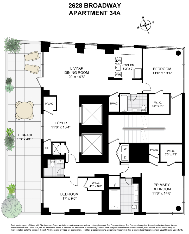 Floorplan for 2628 Broadway, 34A