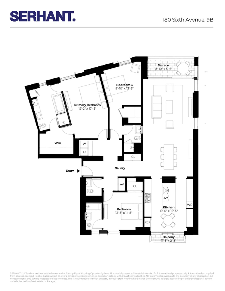 Floorplan for 180 6th Avenue, 9B