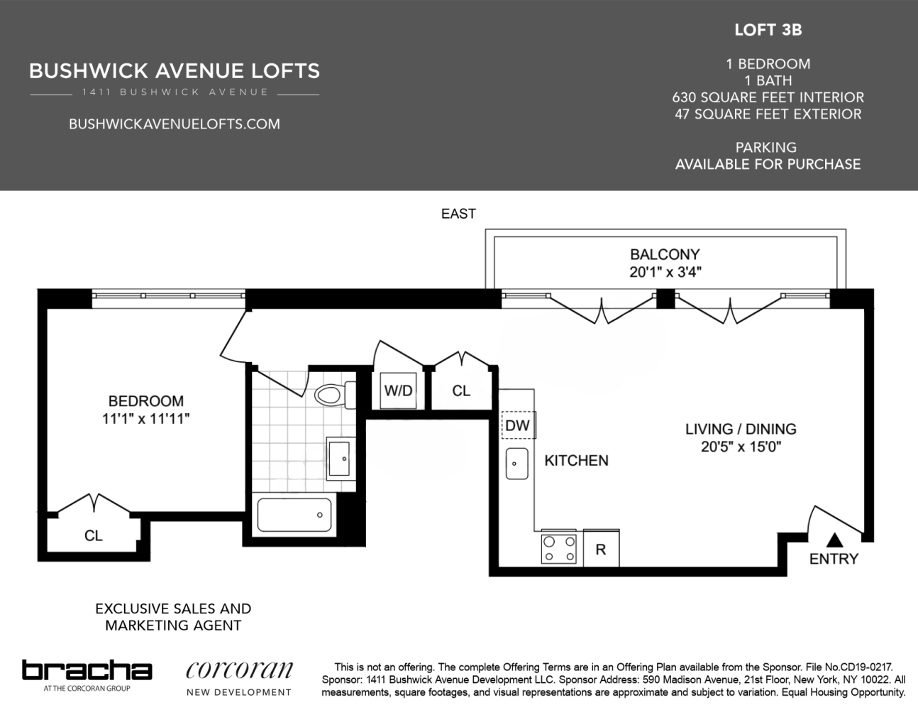 Floorplan for 1411 Bushwick Avenue, 3B