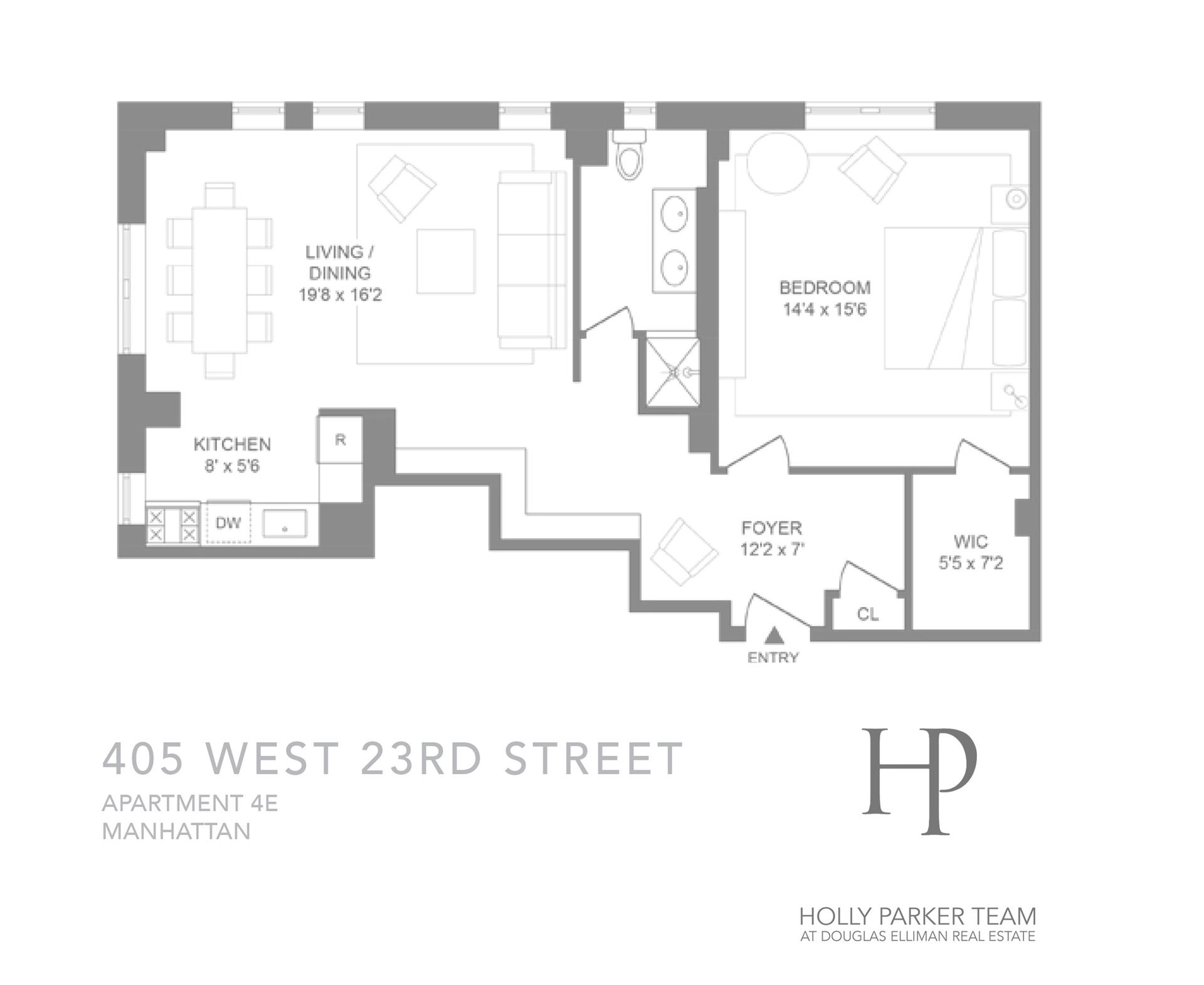 Floorplan for 405 West 23rd Street, 4E