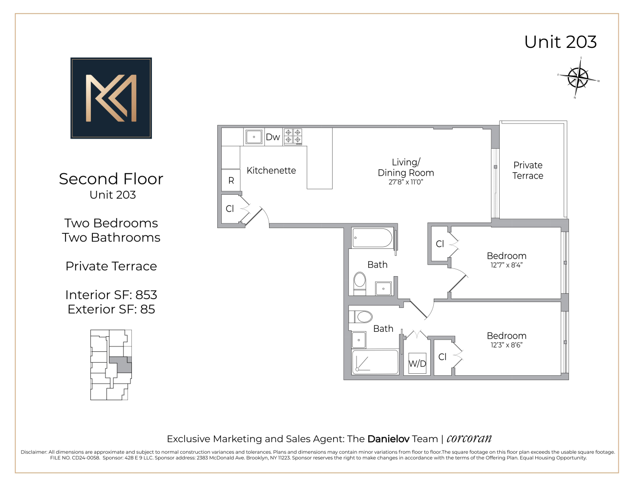 Floorplan for 428 East 9th Street, 203