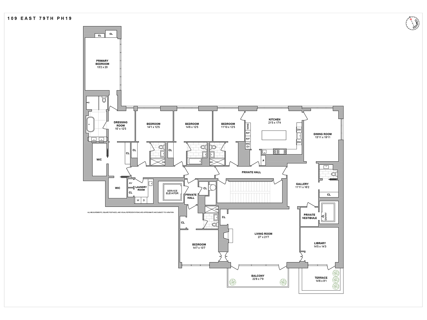 Floorplan for 109 East 79th Street, PH19