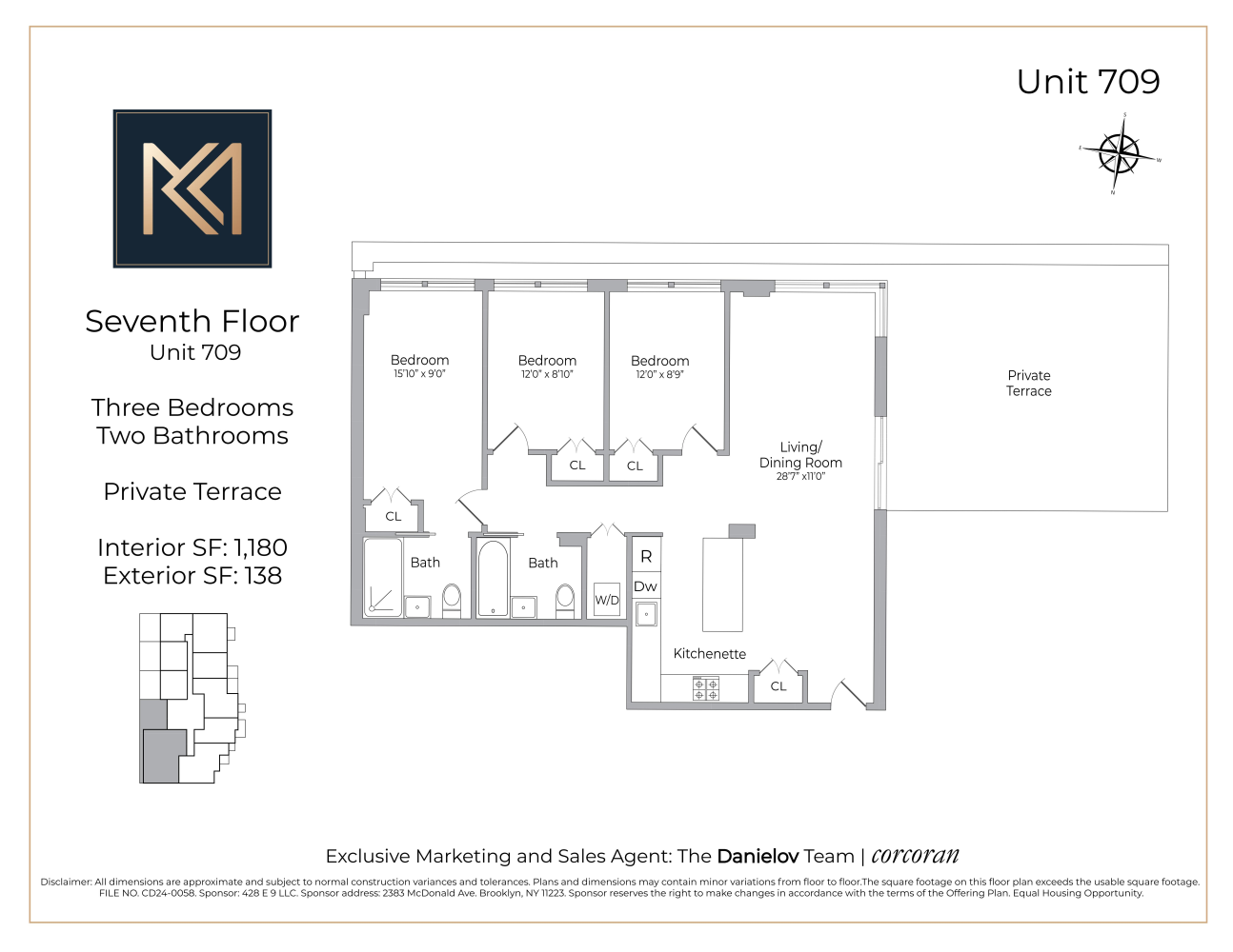 Floorplan for 428 East 9th Street, 709