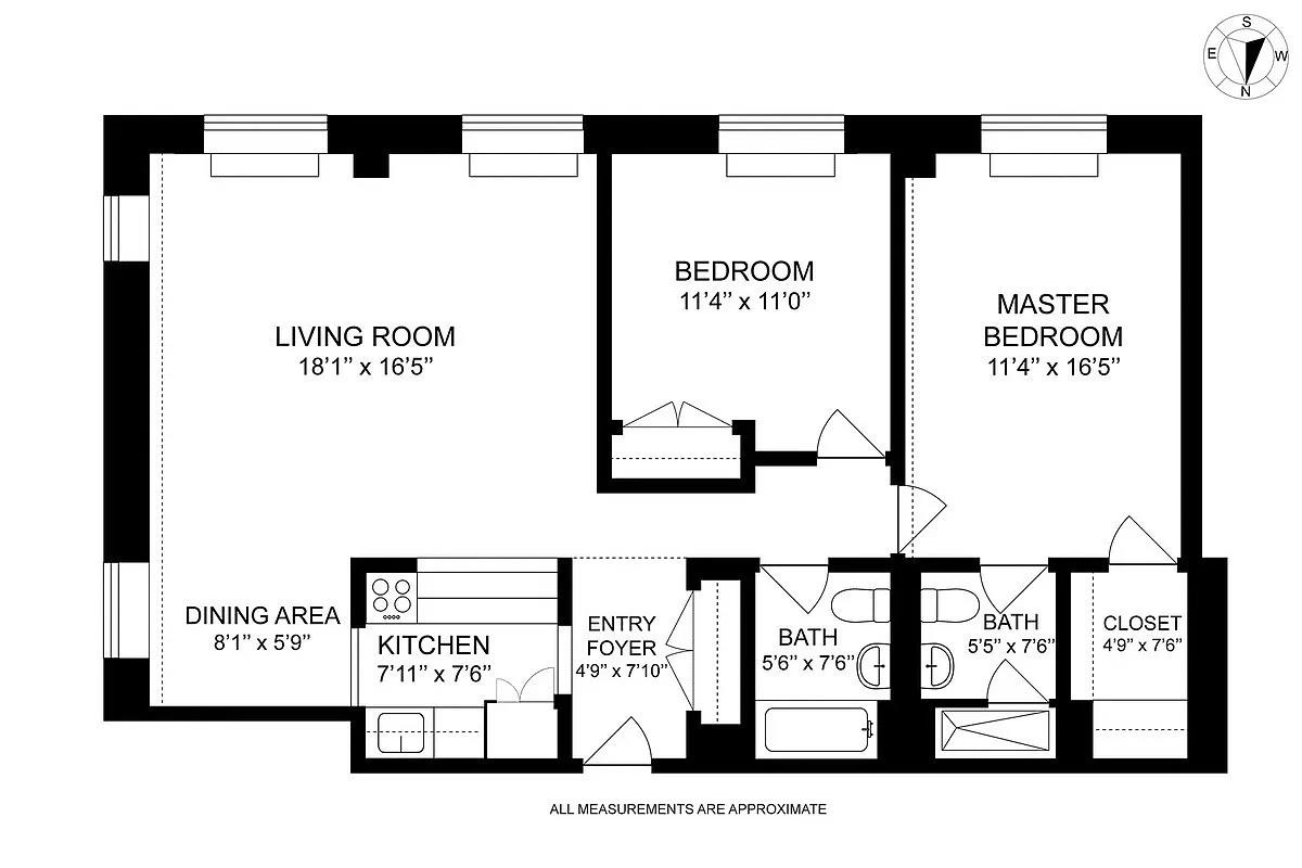 Floorplan for 300 West 135th Street, 7-G