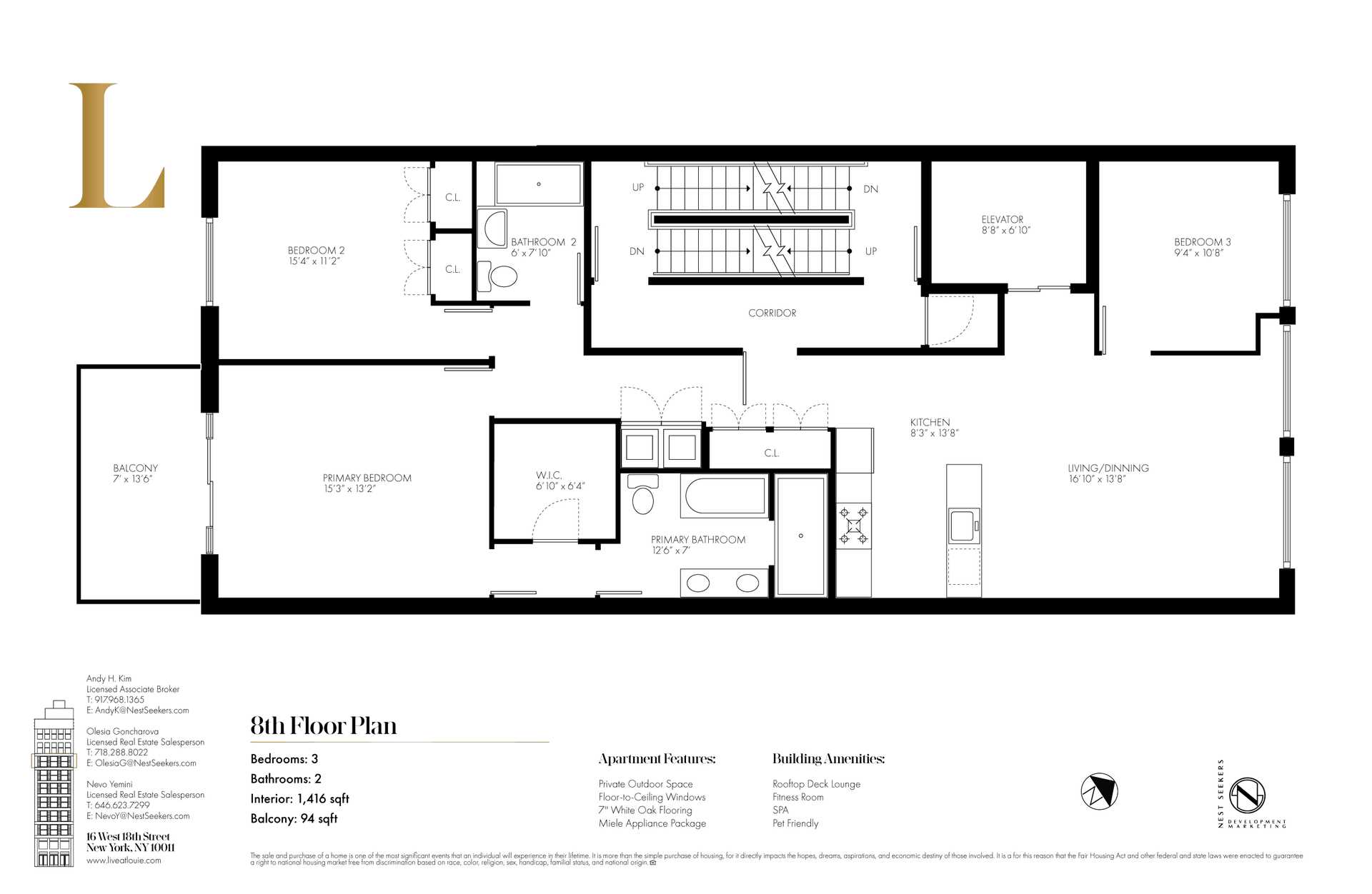 Floorplan for 16 West 18th Street, 8