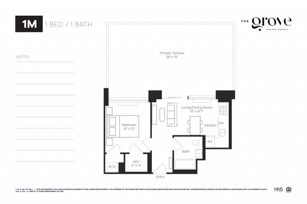 Floorplan for 250 West 19th Street, 1-M