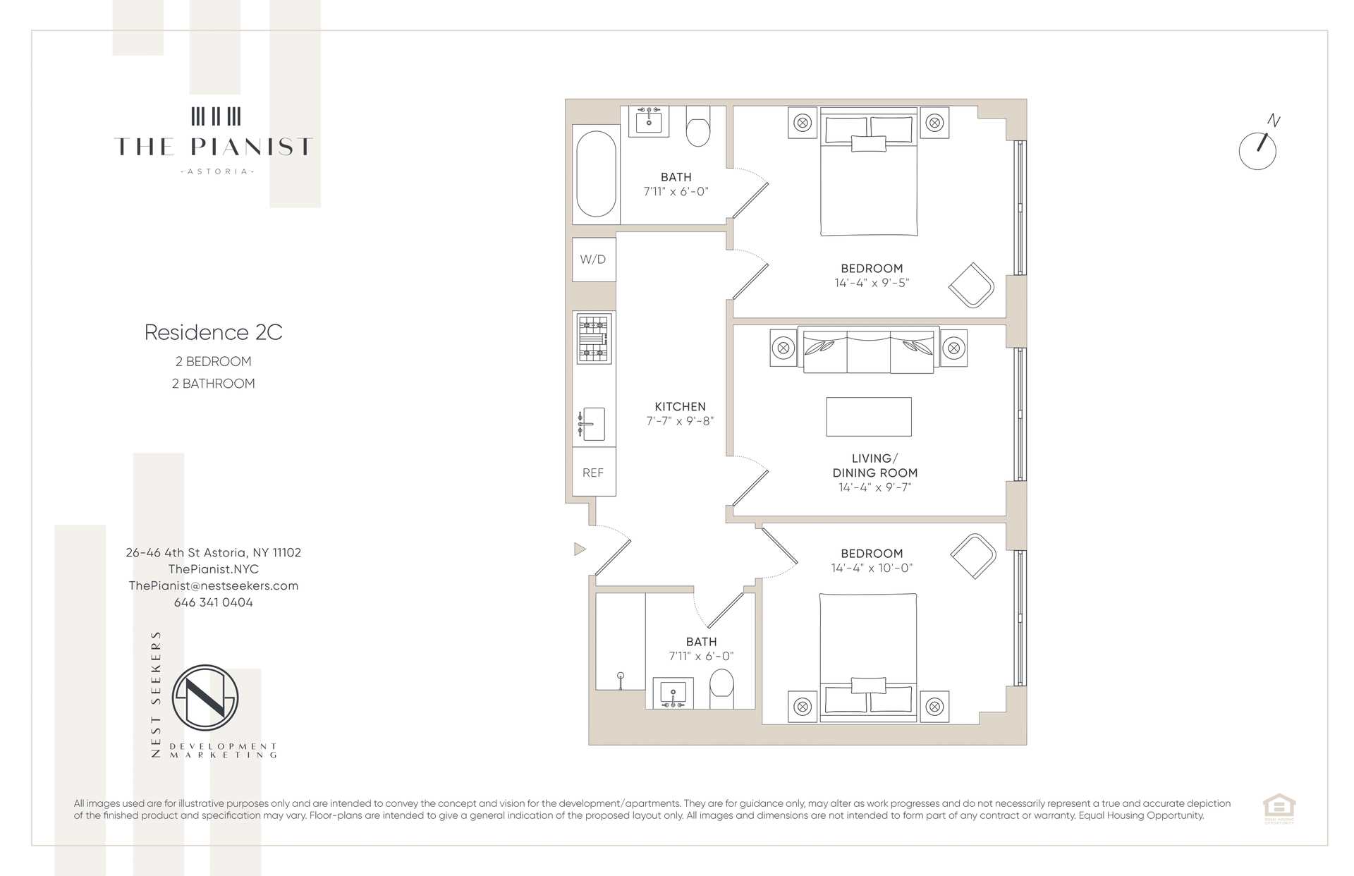 Floorplan for 26-46 4th Street, 2-C