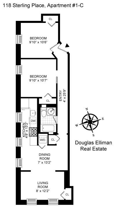 Floorplan for 118 Sterling Place, 1C