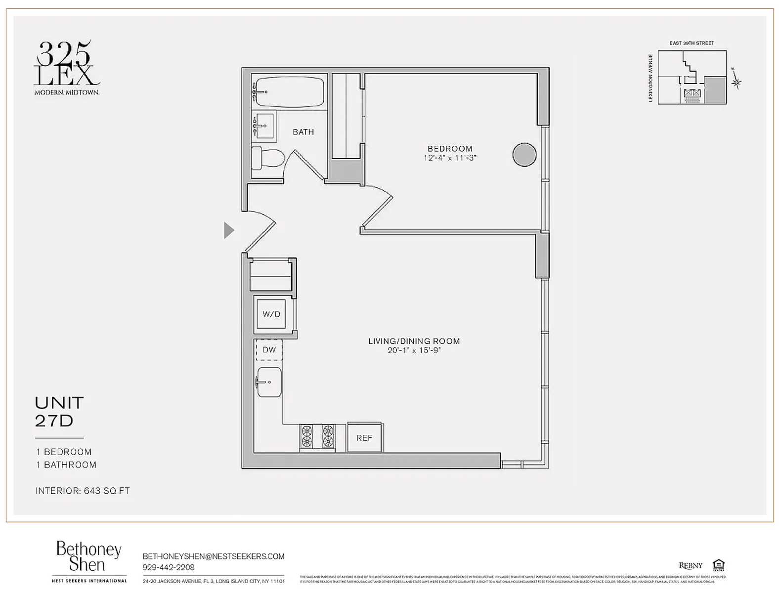 Floorplan for 325 Lexington Avenue, 27-D