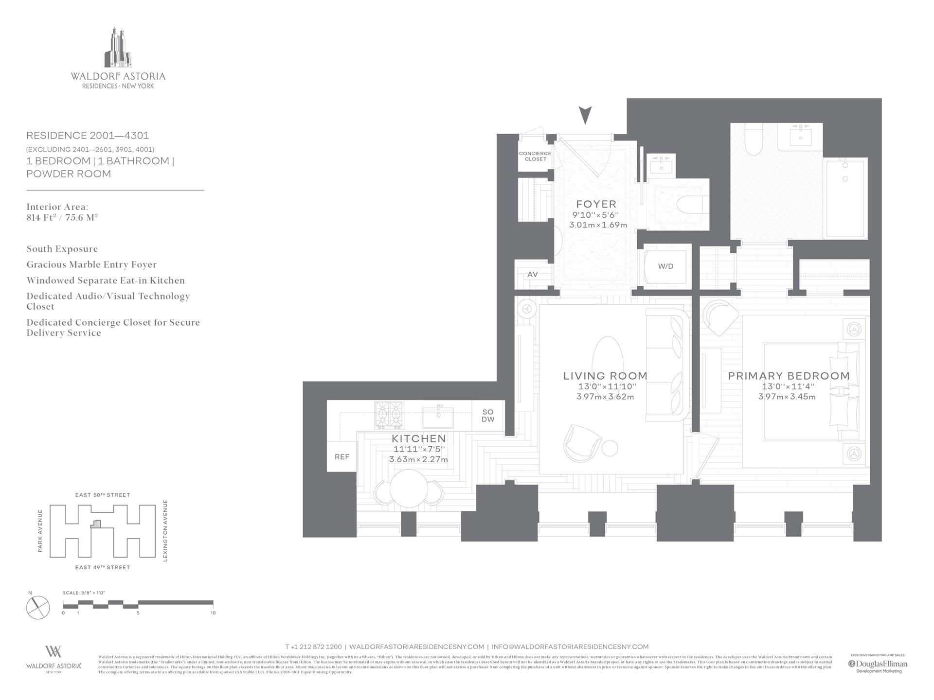 Floorplan for 303 Park Avenue, 3301