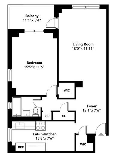 Floorplan for 210 East Broadway, H-1007