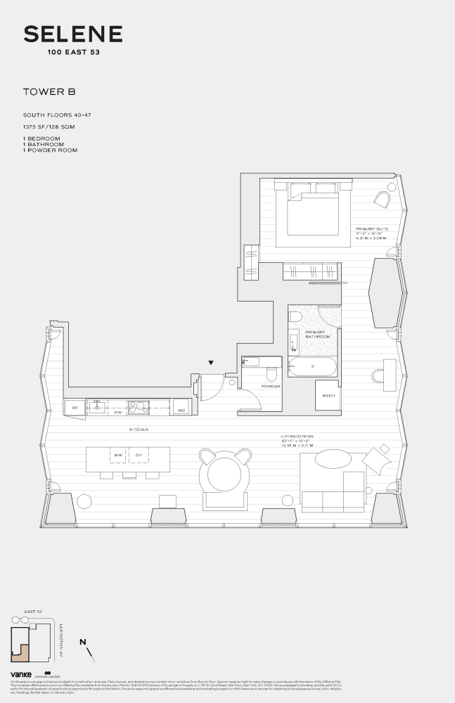 Floorplan for 100 East 53rd Street, 40B