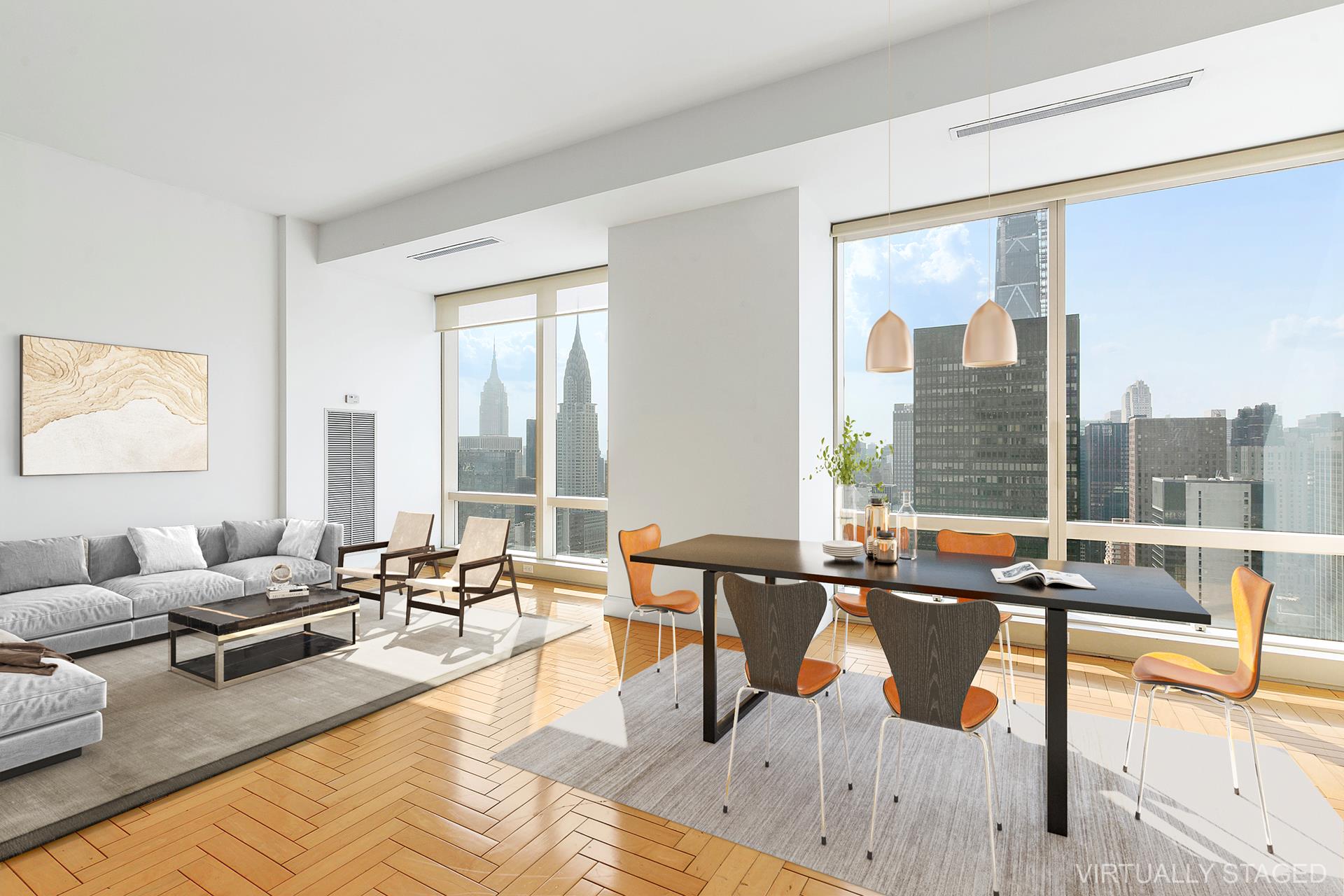 845 United Nations Plaza 55D, Turtle Bay, Midtown East, NYC - 2 Bedrooms  
2.5 Bathrooms  
4 Rooms - 